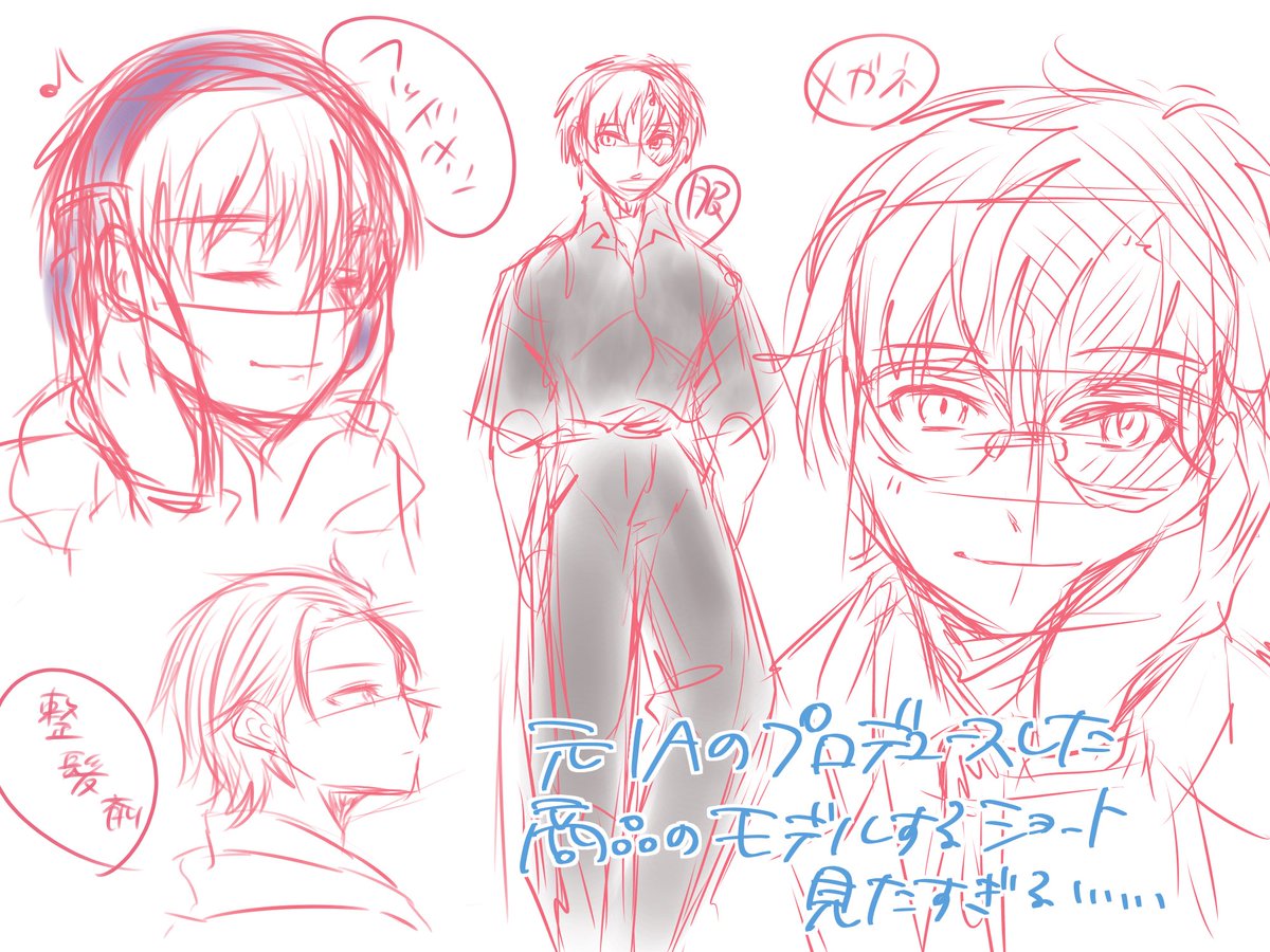 めちゃくちゃ下書きで申し訳ないんですがこういう🍰くんがたくさん見たいです 
