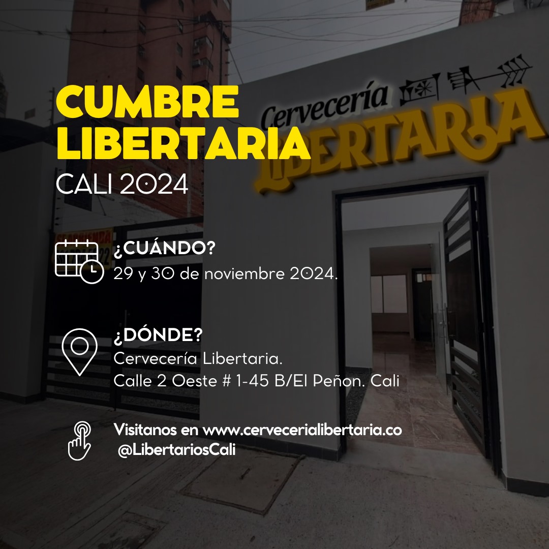 Libertarios Cali (@libertarioscali) on Twitter photo Cumbre Libertaria Cali 2024
🗓️29 y 30 de noviembre
📍Cervecería Libertaria Cali
Entradas:
cervecerialibertaria.co/producto/cumbr…
Invita: <a href="/LibertariosCali/">Libertarios Cali</a> Cumbre Libertaria Cali 2024
🗓️29 y 30 de noviembre
📍Cervecería Libertaria Cali
Entradas:
cervecerialibertaria.co/producto/cumbr…
Invita: <a href="/LibertariosCali/">Libertarios Cali</a>