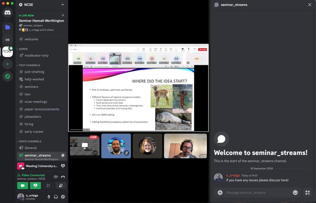Underground NCSE meeting testing Discord, streaming Hannah Worthington talk from <a href="/CREEM_cake/">CREEM_cake</a>. We are back!