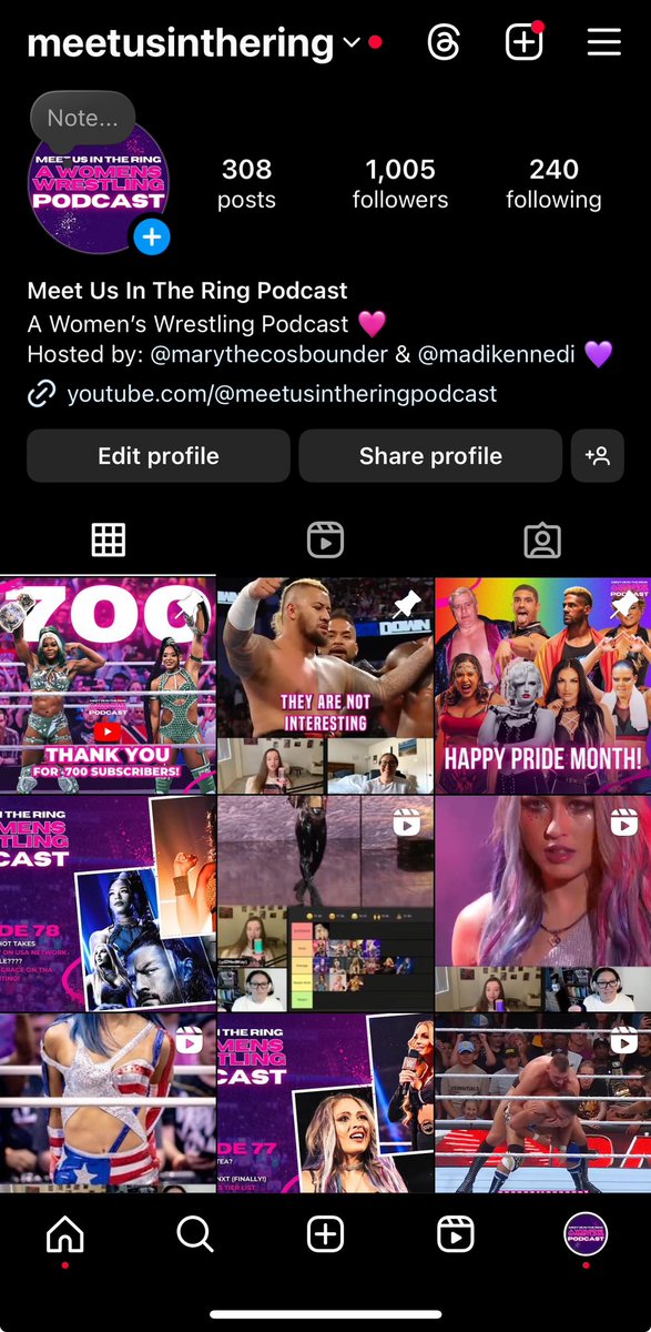 meetusinthering's tweet photo. 1K followers on IG?! Absolutely incredible! We are so grateful that people enjoy what we have to say and like our content. Thank you all so much 🙏🏻🩷 #wrestlingpodcast #femalepodcast https://t.co/NSEb75nqvt