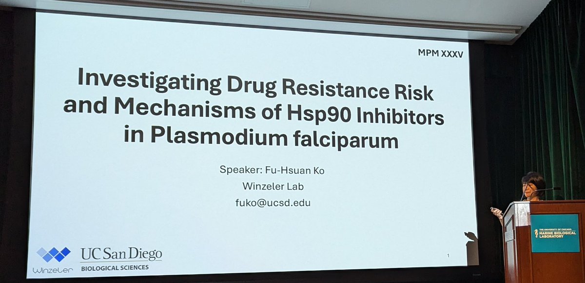 PEERs in Parasitology (PiP) (@piparasitology) on Twitter photo PhD student candidate Fu-Hsuan Ko from Dr. Elizabeth Winzeler lab at University of California, San Diego is next to talk about Investigating Drug Resistance Risk and Mechanisms of Hsp90 Inhibitors in Plasmodium
falciparum at #MPM2024 <a href="/parasitesrule/">parasitesrule</a> PhD student candidate Fu-Hsuan Ko from Dr. Elizabeth Winzeler lab at University of California, San Diego is next to talk about Investigating Drug Resistance Risk and Mechanisms of Hsp90 Inhibitors in Plasmodium
falciparum at #MPM2024 <a href="/parasitesrule/">parasitesrule</a>