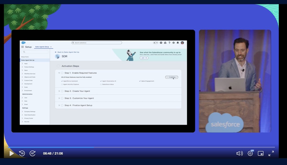 I couldn't make it to #DF24, I am catching up online but really wish I was there. I loved the session on 'Go Beyond the Hype: See Agentforce Sales Agents in Action'. The enable steps showed turning on Inbox and Sales Engagement. Anyone know what licences you need for agentforce?