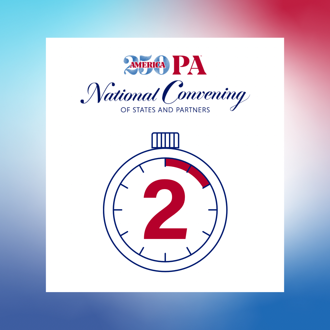 America250_PA's tweet image. The countdown continues! ⏳🎉

We have 2 days until we kick off America250PA’s National Convening of States and Partners! Get ready for an #EPIC weekend! #PAProud #NationalConvening #ImpactfulPartnerships #BecomeAPartOfHistory #Countdown