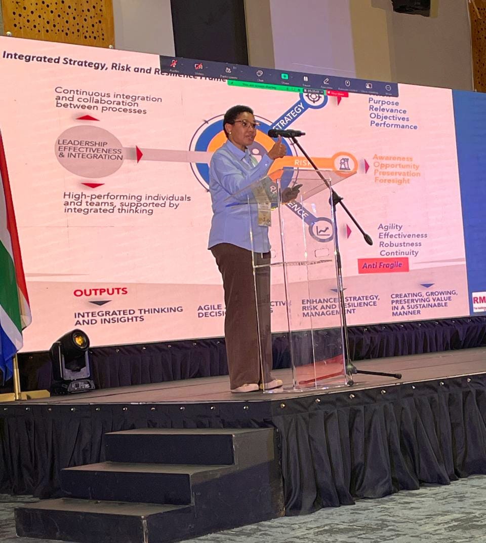 One of our core mandates is to build future-ready South African institutions. Yesterday, CEO Yvonne Mothibi addressed gov leaders &amp; Municipal Managers on integrating Risk Management to boost Municipal Resilience. In collaboration with SALGA, we explored sustainable governance.