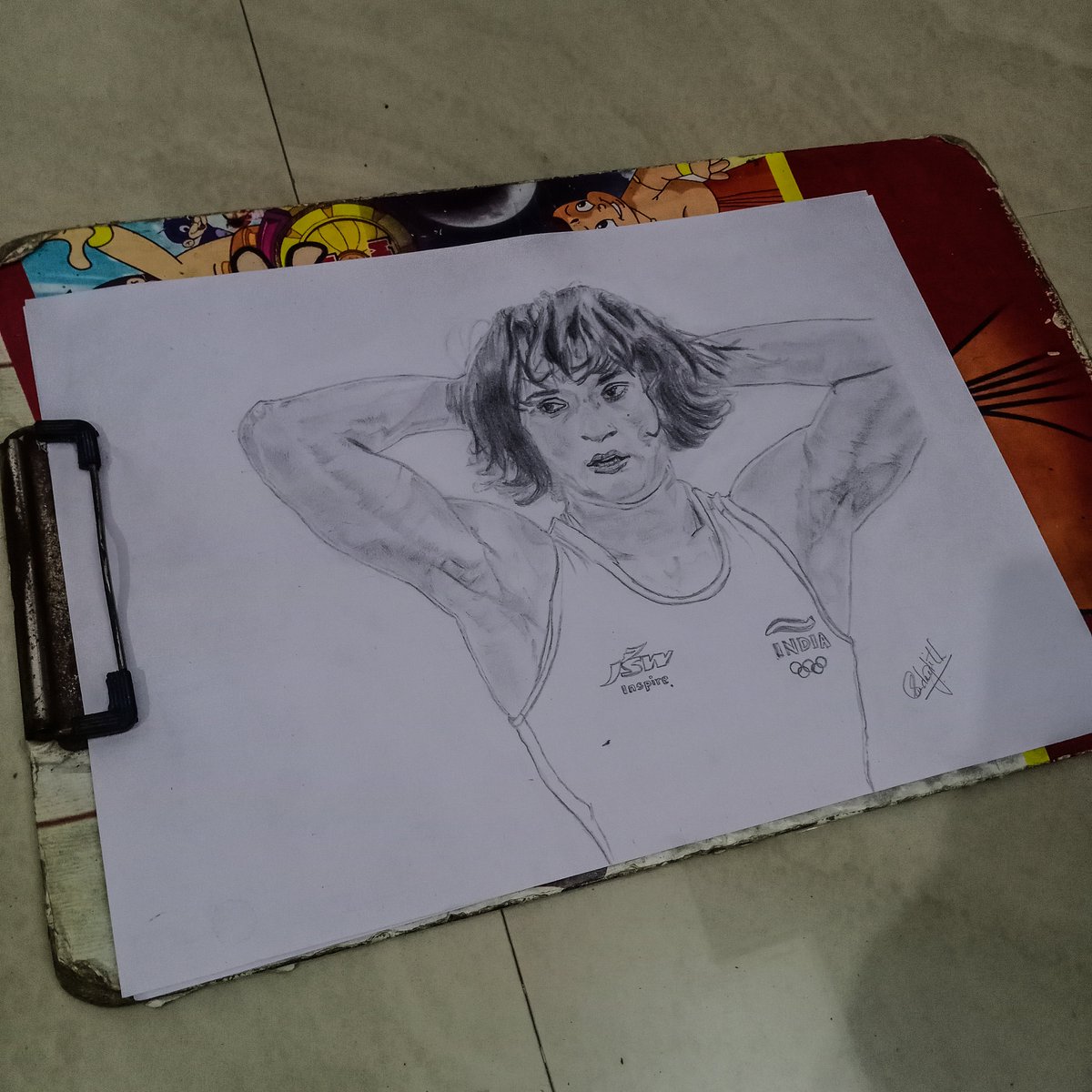 ajith_sandra's tweet photo. A tribute to the Champion @Phogat_Vinesh 
#Bangalore #ROCKY_IN_GUATEMALA 
#Lebanon 
#art #virat
#vineshphogat https://t.co/6jsDEtKJ1Q