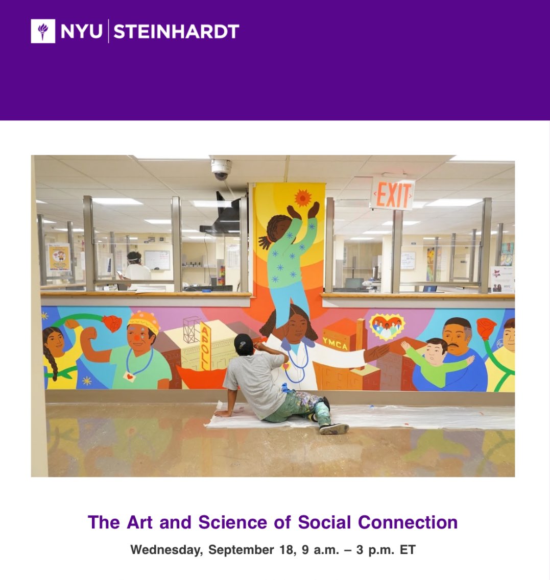 Rebecca Taylor FRSA (@rebeccataylorny) on Twitter photo 👋 Hi from The <a href="/nyusteinhardt/">NYU Steinhardt</a> Symposium on the Art and Science of Social Connection
Today’s all star speakers include <a href="/ReneeFleming/">Renee Fleming</a>, <a href="/NEAarts/">Nat'l Endow f/t Arts</a> Chair Dr. Maria Rosario Jackson, Dr. <a href="/JeremyNobel1/">Jeremy Nobel, MD, MPH</a>, Dr. <a href="/NishaSajnani/">Nisha Sajnani</a>, Dr Jill Sonke and more.
Let’s talk about the power of art 🎨 👋 Hi from The <a href="/nyusteinhardt/">NYU Steinhardt</a> Symposium on the Art and Science of Social Connection
Today’s all star speakers include <a href="/ReneeFleming/">Renee Fleming</a>, <a href="/NEAarts/">Nat'l Endow f/t Arts</a> Chair Dr. Maria Rosario Jackson, Dr. <a href="/JeremyNobel1/">Jeremy Nobel, MD, MPH</a>, Dr. <a href="/NishaSajnani/">Nisha Sajnani</a>, Dr Jill Sonke and more.
Let’s talk about the power of art 🎨