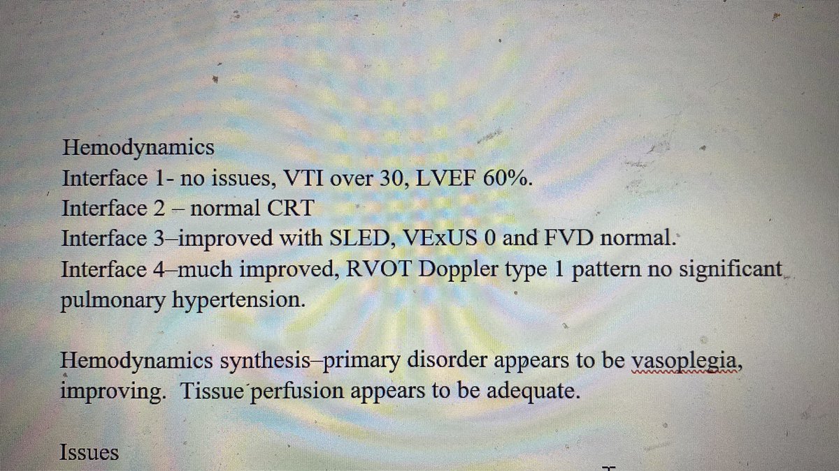 ThinkingCC's tweet photo. My fellows’ note format these days for Hemodynamics portion. Ping @khaycock2 @heart_lung @msiuba @edu_kattan @ShockAndromeda2 @EMNerd_ https://t.co/6w7kuD6Gul