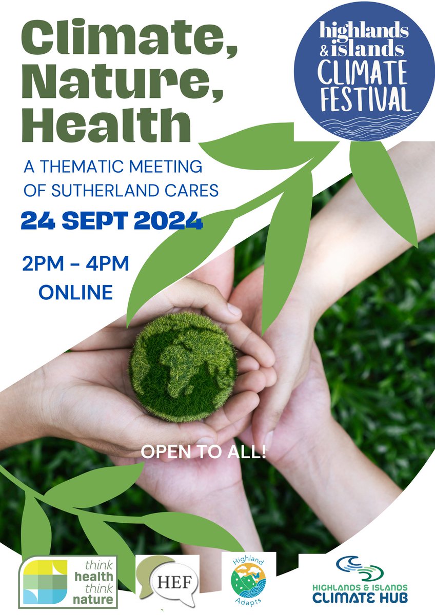 ThinkNature_'s tweet image. If you live in Sutherland you may be interested in joining our themed meeting of Sutherland Cares this #highlandclimatefestival month with guest speakers @HIClimateHub  shorturl.at/FLkuO at 2pm on the 24th Sept