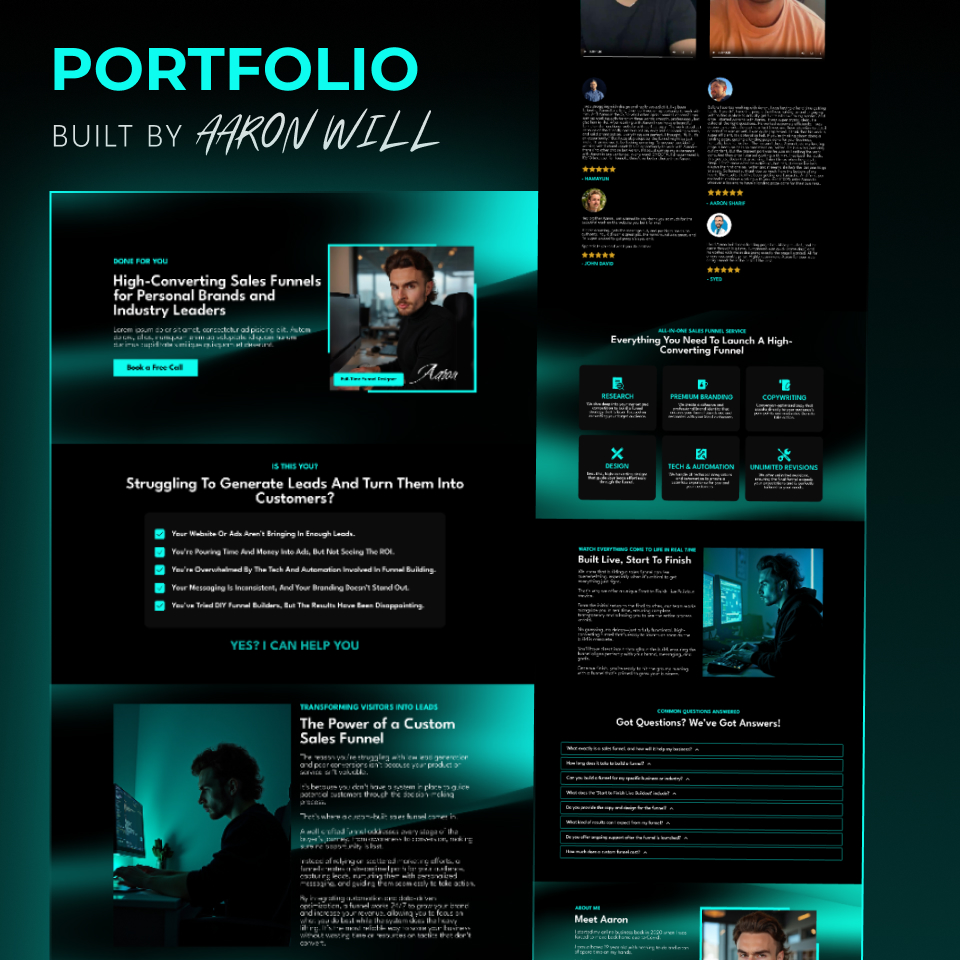 IAmAaronWill's tweet image. My new agency site is now live.
You can now see my entire portfolio of funnels built.
If you're a personal brand looking for a sexy ass landing page or sales funnel for yourself or your products/services.
Then check out my page below.
Futurefunnels.co