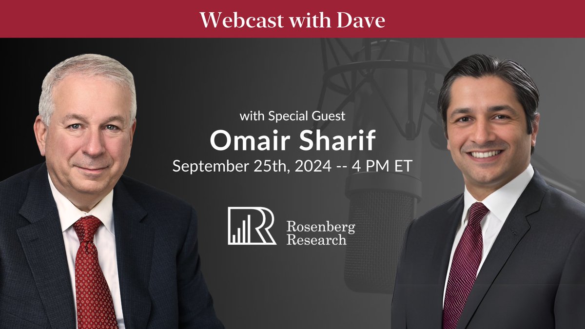 RR_Insights's tweet image. Please join Dave on September 25th at 4pm ET when he will be hosting Omair Sharif, who is the number one expert on the U.S. consumer price index.
Omair, who has 18 years of experience on the sell-side and is founder and president of Inflation Insights, has a deep wealth of…