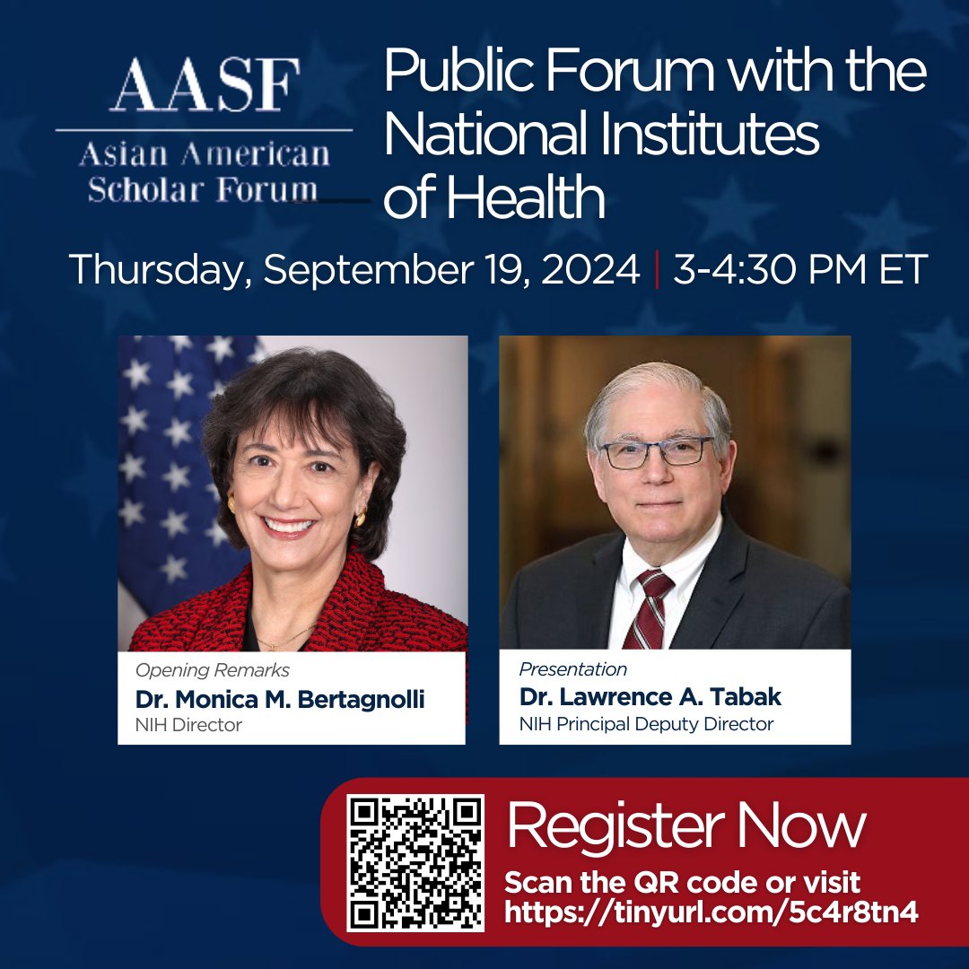 Asian American Scholar Forum (@aasforumorg) on Twitter photo At this time tomorrow, we’ll be kicking off our conversation with <a href="/NIH/">NIH</a>Director and @NIH Principal Deputy Director. If you haven’t registered to join us for this public Forum, there’s still time to join us. Click here to RSVP: us02web.zoom.us/webinar/regist… At this time tomorrow, we’ll be kicking off our conversation with <a href="/NIH/">NIH</a>Director and @NIH Principal Deputy Director. If you haven’t registered to join us for this public Forum, there’s still time to join us. Click here to RSVP: us02web.zoom.us/webinar/regist…