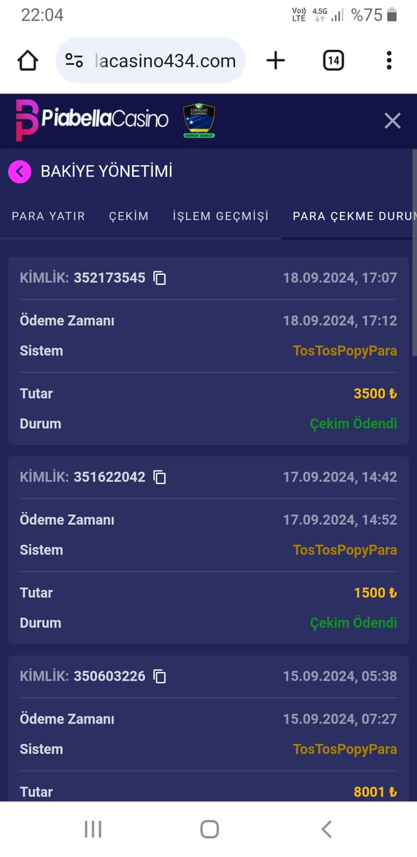 piabellacasinodan 3500 tl  5 dk da popyara hesabima aktarilmistir tesekurler #piabellacasino