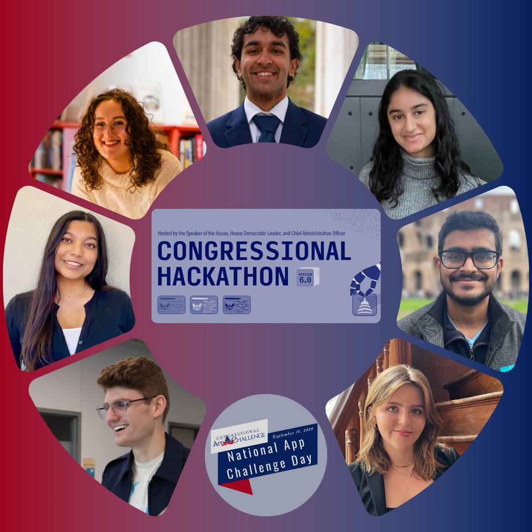 Congressional App Challenge (@congressionalac) on Twitter photo Seven of our outstanding App Challenge Alumni will be taking the stage at the U.S. Capitol to pitch Congress on #NationalAppChallengeDay.
<a href="/SpeakerJohnson/">Speaker Mike Johnson</a> and <a href="/RepJeffries/">Hakeem Jeffries</a> have invited the us to be part of Congressional Hackathon 6.0 - and here's a preview of their pitches 🧵 Seven of our outstanding App Challenge Alumni will be taking the stage at the U.S. Capitol to pitch Congress on #NationalAppChallengeDay.
<a href="/SpeakerJohnson/">Speaker Mike Johnson</a> and <a href="/RepJeffries/">Hakeem Jeffries</a> have invited the us to be part of Congressional Hackathon 6.0 - and here's a preview of their pitches 🧵