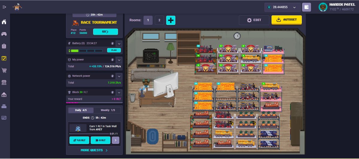 guj1985's tweet photo. @rollercoin_com As I new to rollercoin but just in few month of hard work I manage to creat 2 rooms and 128 Ph of power with most powerful hogwats in my room. https://t.co/tfuBEe39xW