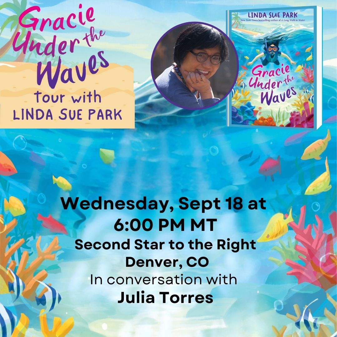 Allida (@allidabooks) on Twitter photo Hello Denver! The second stop on Linda Sue Park’s GRACIE UNDER THE WAVES tour is today at Second Star to the Right, where Linda Sue will be in conversation with the phenomenal Julia Torres (<a href="/juliaerin80/">Julia E. Torres (MAEd., MA, MLIS)</a>), writer, scholar, librarian, educator, and co-founder of #DisruptTexts. Hello Denver! The second stop on Linda Sue Park’s GRACIE UNDER THE WAVES tour is today at Second Star to the Right, where Linda Sue will be in conversation with the phenomenal Julia Torres (<a href="/juliaerin80/">Julia E. Torres (MAEd., MA, MLIS)</a>), writer, scholar, librarian, educator, and co-founder of #DisruptTexts.