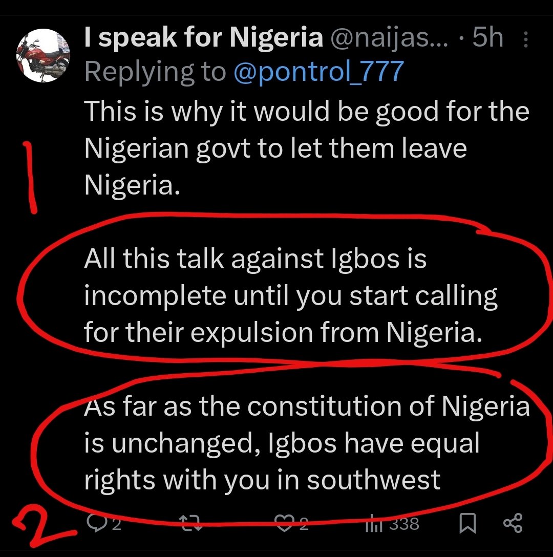 Olacleon2's tweet image. Shey u dey okay laidis? Why are u talkin like a confused soul?Two opposite wishes in d same sentence?Dis is a sign of ma_dness fah!

By d way,wat did y&apos;all do wen #IgboMustGo was initiated?Were u not d same pple dat cried 2d governments in SW?

And y dont u use ur reps 2 push it?
