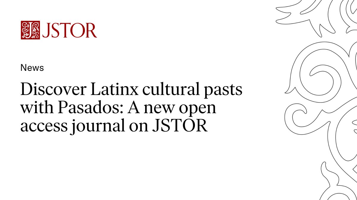 We're excited to share that "Pasados: Recovering Histories, Imagining Latinidad," an #OpenAccess journal from <a href="/PennPress/">Penn Press</a>, is now available to read on JSTOR, featuring research on #Latinx #cultural pasts. 🌎 

Learn more about the journal: bit.ly/3MR07ff