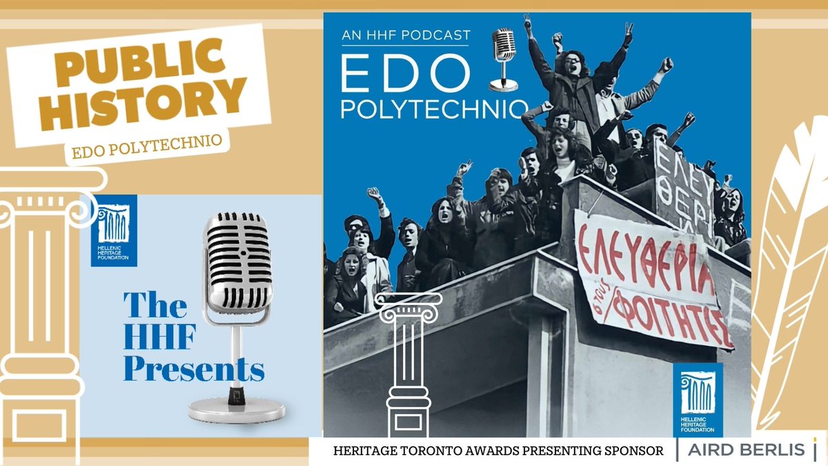 heritagetoronto's tweet photo. Congratulations to Edo Polytechnio, nominee for the #HTAwards2024 Public History Award!

Executive Producer and Co-Host: Sandra Gionas
Project Partner: Hellenic Heritage Foundation @HellenicHeritag

For more on Public History Award nominees, visit: https://t.co/7PtHvznqoF https://t.co/h93m8olvH0