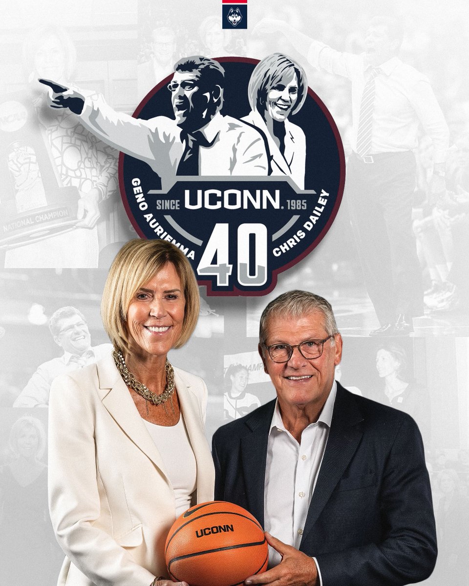 Forty seasons. Two coaches. A legacy of excellence.

UConn will celebrate Geno Auriemma and Chris Dailey's 40th season in Storrs in 2024-25!