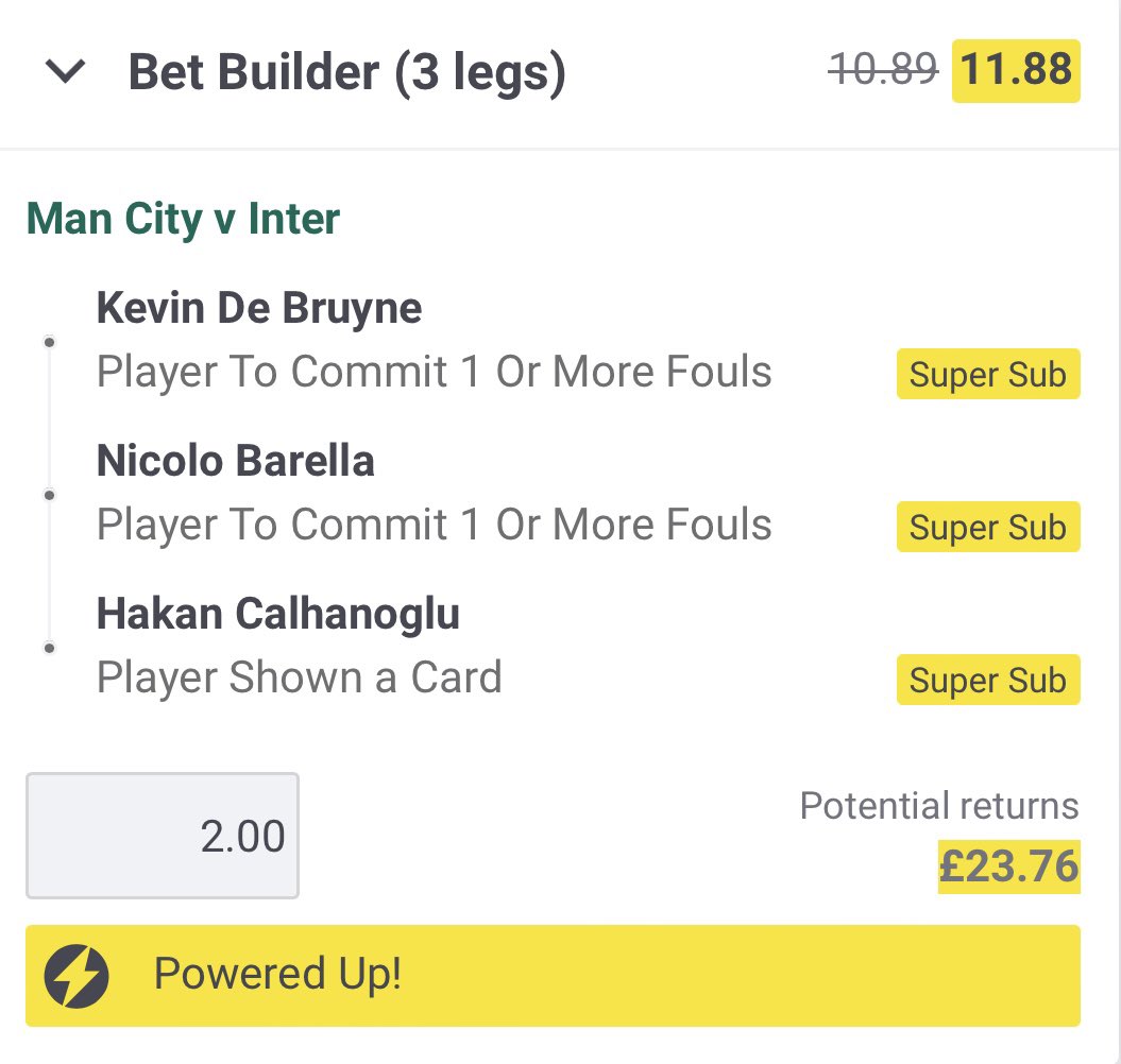 PelicanP1cks's tweet image. 🚨 £2 Punts 🚨
Over to the Etihad in the #UEFAChampionsLeague with a cheeky punt @11.88 with Paddy-powers bet boost feature 👀
Really fancying these odds tonight 😋

#backit