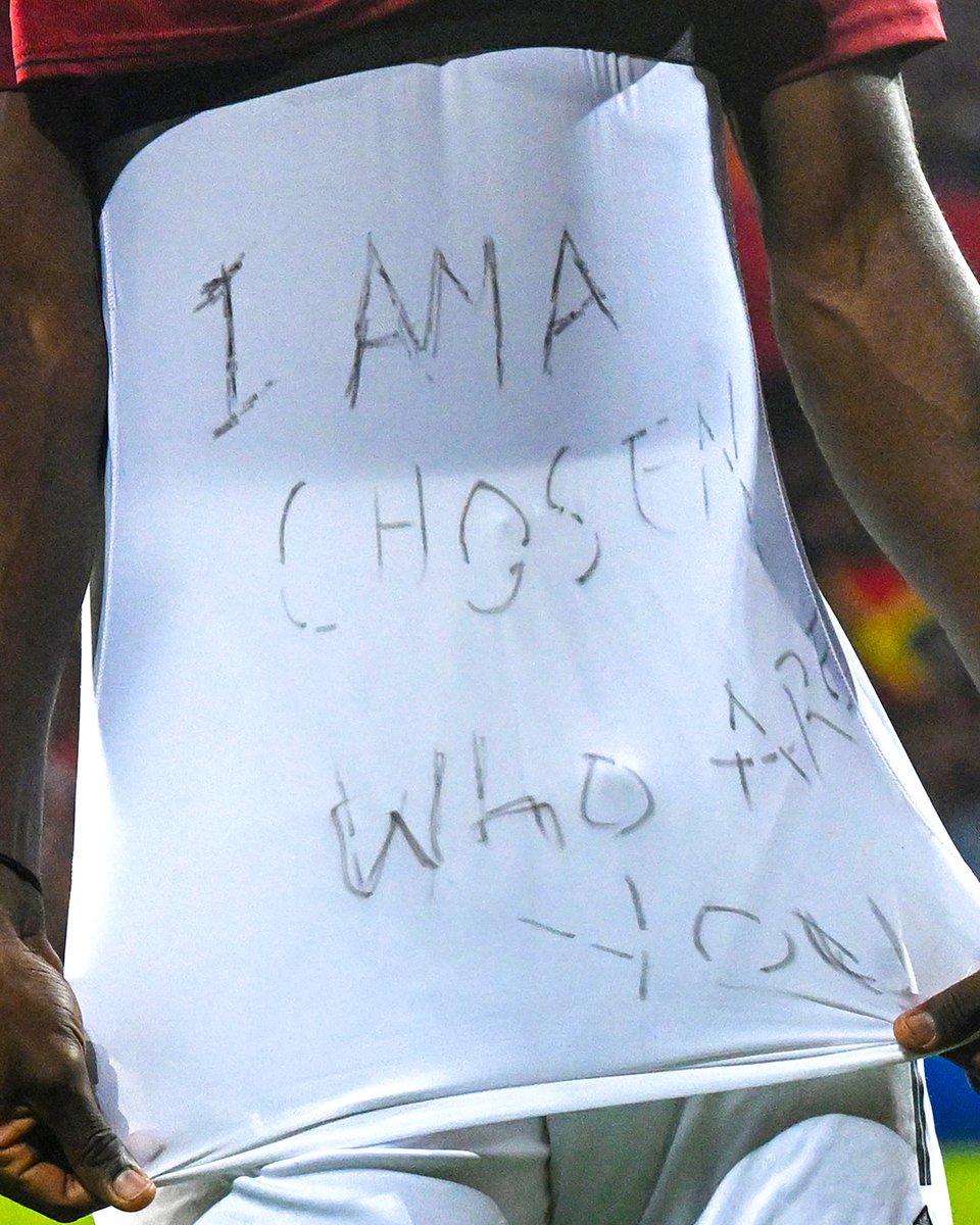 brfootball's tweet photo. Victor Olatunji after scoring on his Champions League debut: 

'I am a chosen, who are you?' 🇳🇬 https://t.co/28om0OKLJW