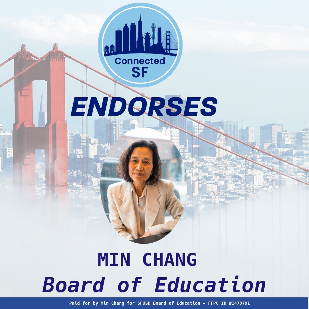 Honored to have received the endorsement of Connected SF! As a CEO, with a proven record of getting things done, I’m excited to bring strong, effective leadership to the SF Board of Education. 

#sfusd
#connectedsf