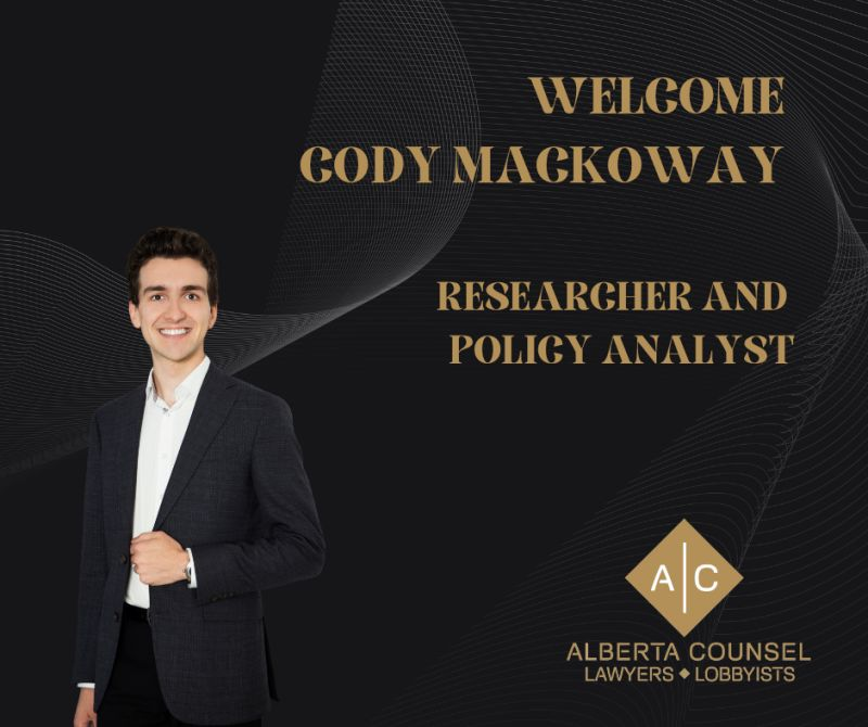 Our team continues to grow!

We are happy to welcome Cody Mackoway to the Alberta Counsel team.