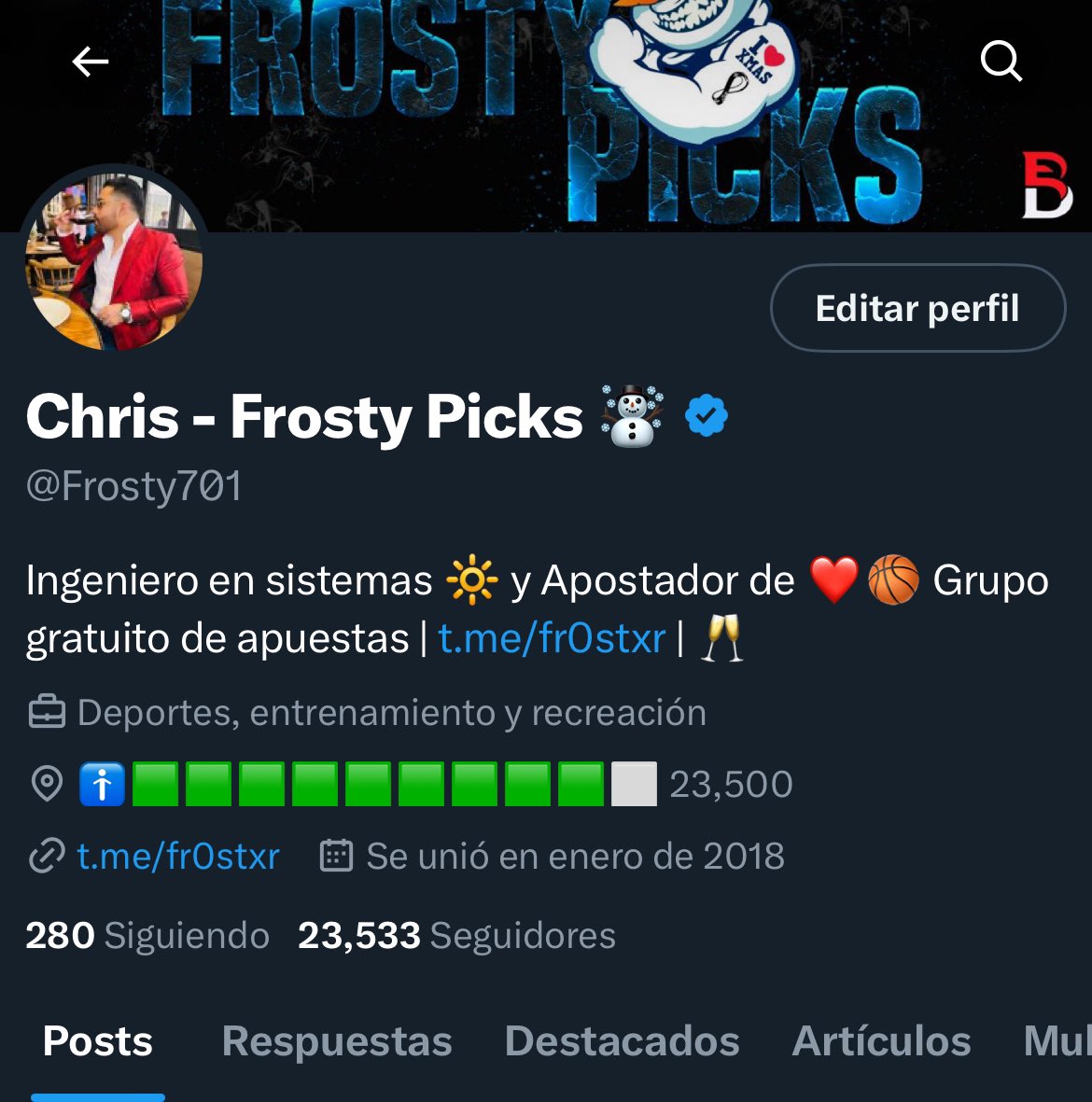 Frosty701's tweet photo. De pronto llegamos a los 23,533 seguidores 🥳 🍾 

¡MUCHAS GRACIAS POR TODO SU APOYO! 🫶 

Se van $3,000 entre todos los que dejen su ❤️‍🔥🔄💭

Aquí GANAMOS TODOS JUNTOS 🫶 https://t.co/12qqIx60KF