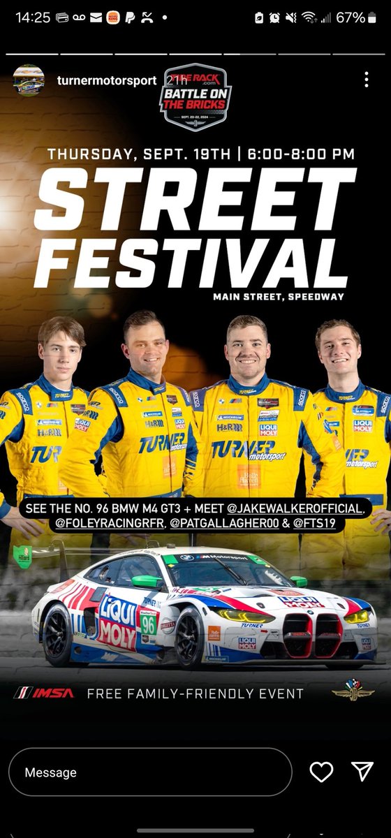 If you do not visit <a href="/jake_walker_1/">Jake Walker</a>, <a href="/FoleyRacingRFR/">Robby Foley</a>, <a href="/PatGallagher00/">Patrick Gallagher</a>, and Moo Deng's brand manager <a href="/FTS194/">Francis Selldorff</a> in Speedway tomorrow, <a href="/TheCrotchBelt/">The Crotch Belt</a> will reveal your most embarrassing secrets.