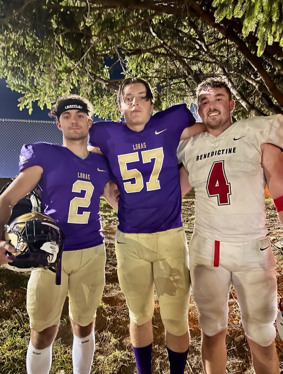 Love seeing our alums continue their passion for football at the college level. Last weekend, three Canes were suited up at rival schools.

Matt Lajb (23) and Ryder Schingothe (23) suited up for Loras while Jack Hayden (22) suited up for Benedictine!

Congrats fellas! Keep it up!