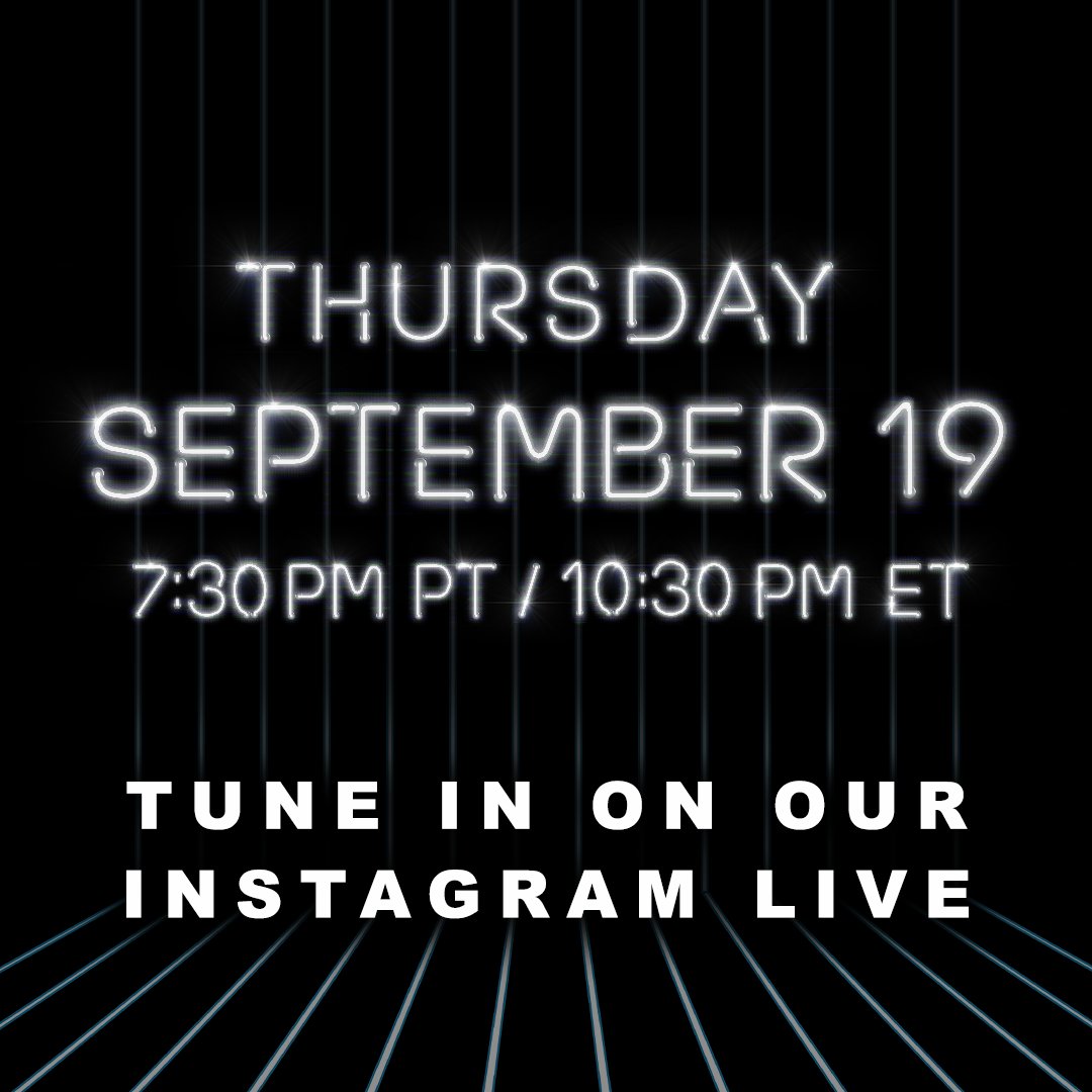 Tune in! We'll be going live on IG tomorrow night at 7:30pm PST / 10:30pm EST.