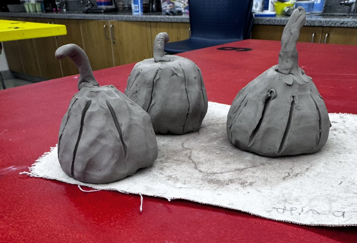 Favorite 1st grade project.. clay pumpkins. This year I decided to make them bigger and they are better. Can’t wait to see the final results.  <a href="/CPES4LIFE/">College Park Elem</a> <a href="/DrManigo/">Dr. Manigo</a> <a href="/sarapmendez1/">Sara Mendez</a> <a href="/VBCPSVisualArt/">Amber Hester</a>