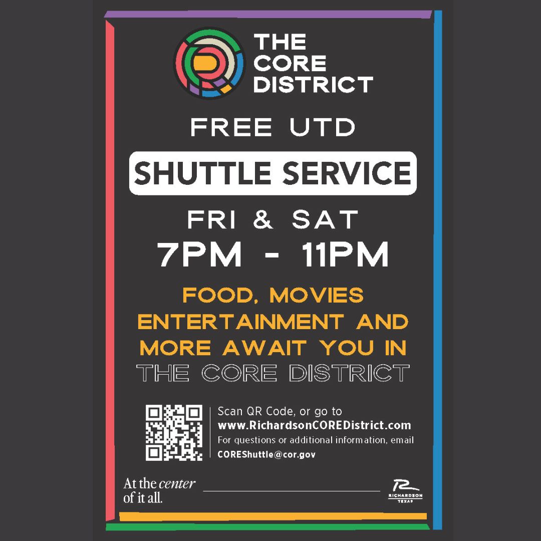 UTDStudents's tweet photo. Did you know we had a free shuttle service to the core district! 🚌🍜 https://t.co/VTHdQeAh3N