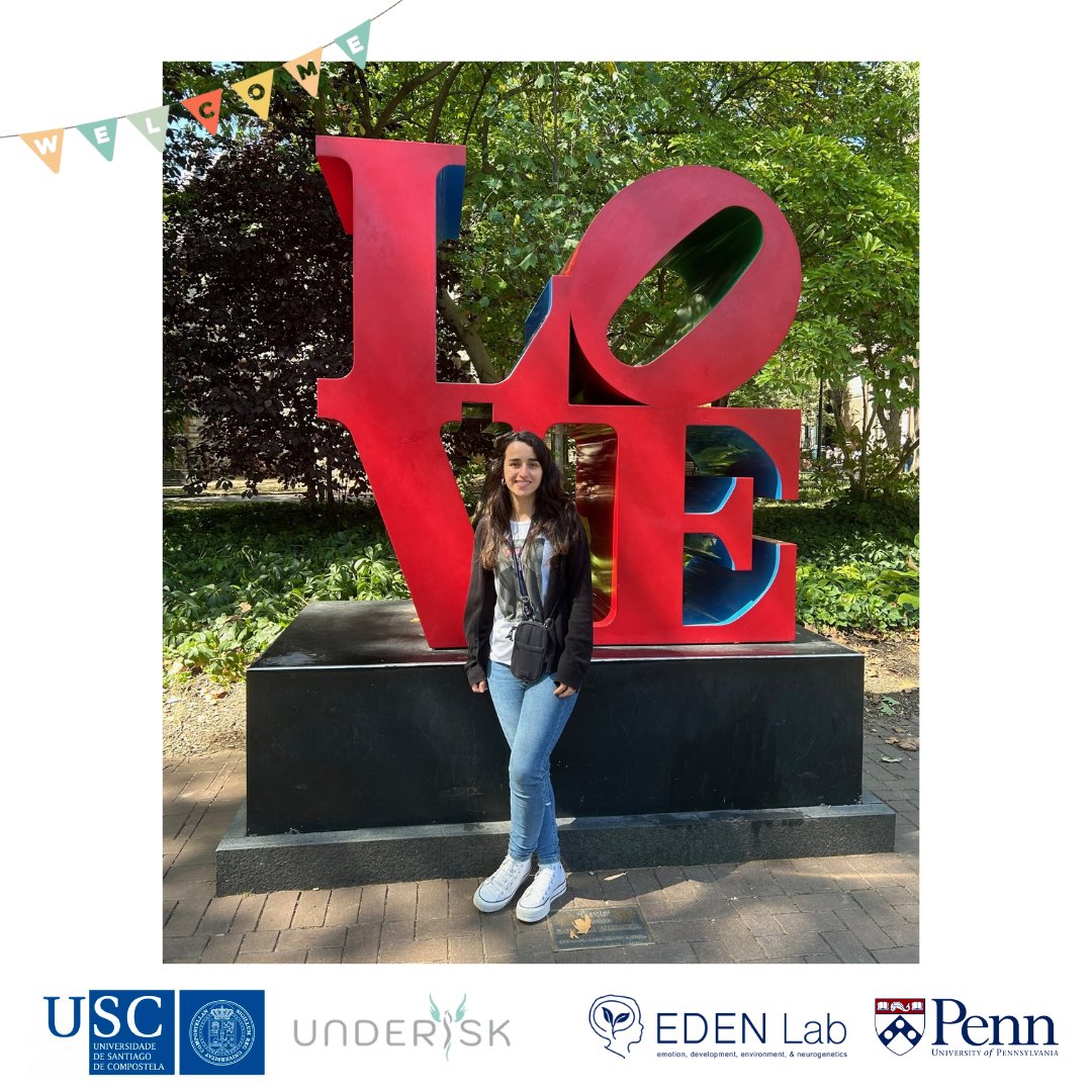 EDENLabUPenn's tweet image. Welcome to EDEN, María Álvarez Voces! María is a visiting doctoral student from the UNDERISK group at the University of Santiago de Compostela 🇪🇸 who studies conduct disorders in females. We are so excited to have her join the team for the next few weeks! 💛❤️