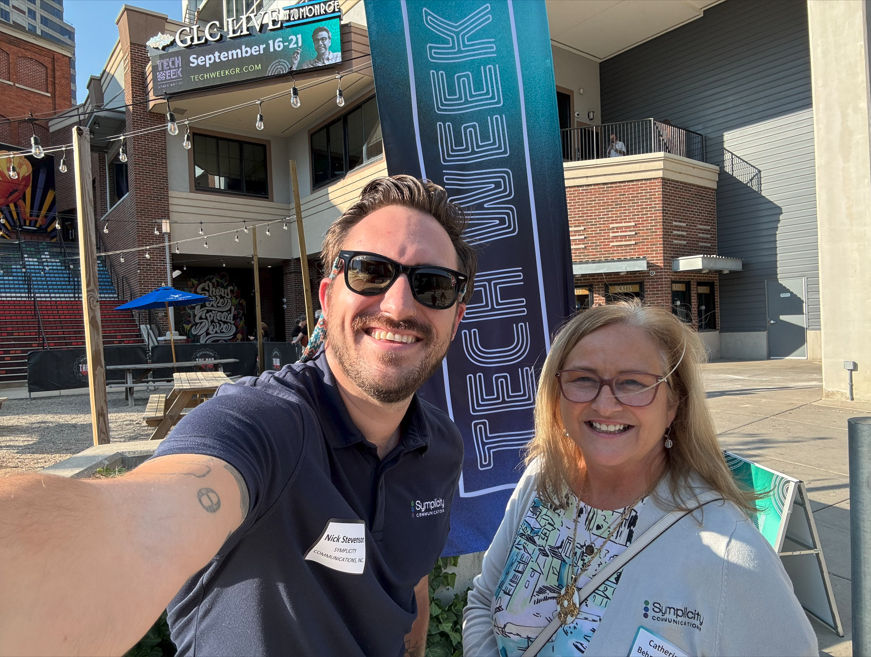 symplicitycom's tweet image. Our Nick Stevenson and Catherine Behrenbrinker are checking out everything #TechWeekGR
From the Tech Week Kickoff Event to Tech Talks and Tech on the Deck its been great to gain insights on how tech continues to shape our world and to meet others in tech eager to help others