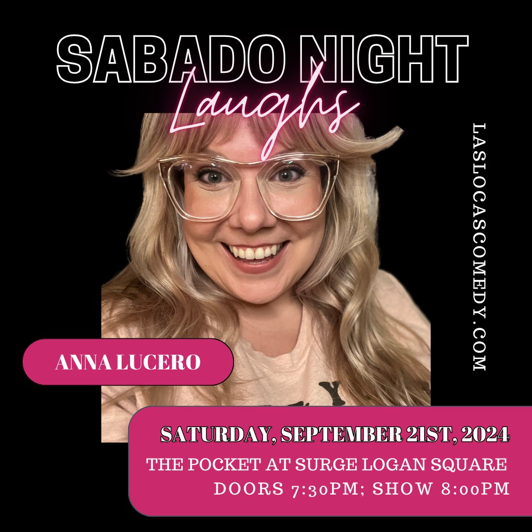 LasLocasComedy's tweet photo. 🙌🏼 Anna - writer, comedian, improviser, &amp; actor, brings her sharp wit and electric energy to host Sabado Night Laughs! 🤣

📅 Sat 9/21/24
🕢 8:00pm sharp
📍 Surge Billiards Logan Square, 3716 W Fullerton

 🎟️ Use code SNLSEP24! https://t.co/M71Zk4oWKH

 #LatinaComedy #HHM24 https://t.co/1VO1NlLt3J
