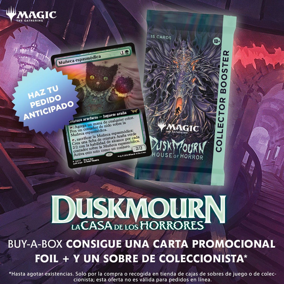 empiregames_sev's tweet image. 🆕👻 Ya puedes hacerte con tu copia de Duskmourn: La Casa de los Horrores en Empire Games y conseguir esta promoción al comprar una caja.

¡Te esperamos! 🙌

📍 C/ Chaves Nogales, 20, Sevilla.

#MagicTheGathering #MagicTCG #MTG #HouseOfHorror #Durkmourn