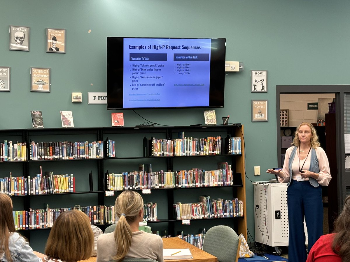 Thank you to Director of Special Programs &amp; Behavior Support Krista Saunders for coming out to Mangum to share the science of behaviors with our staff #alwayslearning