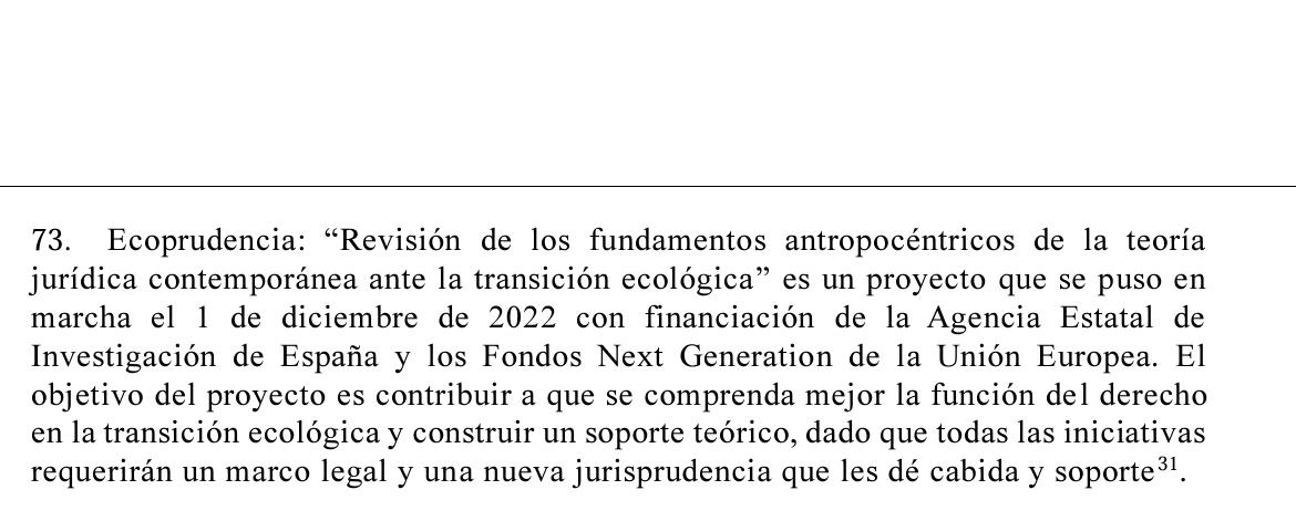 📢‼️ 'Ecoprudencia' <a href="/AgEInves/">Agencia Estatal de Investigación</a>, dirigido por Isabel Wences y José M. Sauca, ha sido destacado entre los proyectos internacionales de investigación sobre Derechos de la Naturaleza en el último informe del Secretario General de @NU 'Armonía con la Naturaleza'
documents.un.org/symbol-explore…