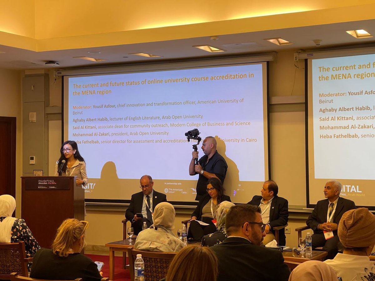 سعدت اليوم في مؤتمر التايم للتعليم العالي في القاهرة أن تتحدث عني الطالبة بالجامعة أغابي عن تجربة الجآمعة في معالجة التحديات التي تواجه برامج التعليم اون لاين. كانت رائعة ومثلت العمق الأكاديمي للجامعة خير تمثيل. أغابي أعدت بحثا ترجم إلى 7 لغات وتمت التوصية بتبادله بين الجامعات