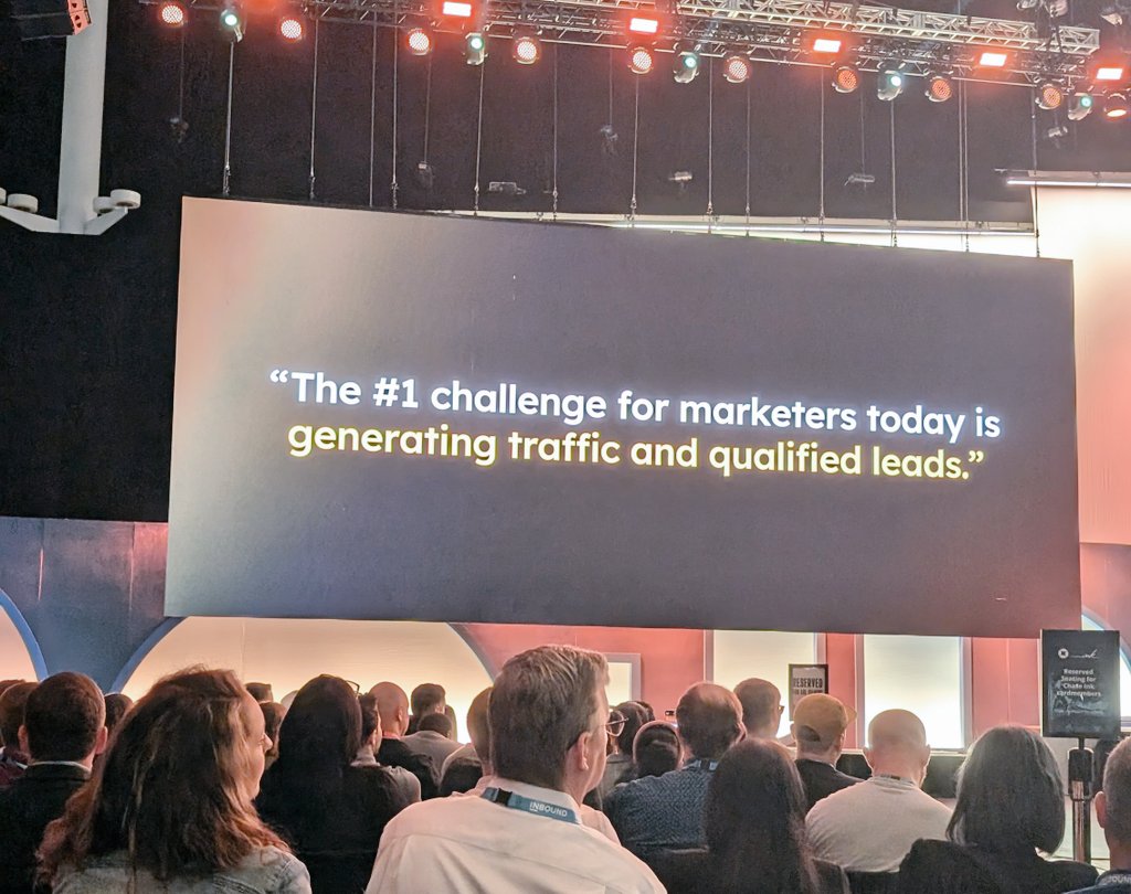 '<a href="/yaminirangan/">Yamini Rangan</a> of <a href="/HubSpot/">HubSpot</a> at <a href="/INBOUND/">INBOUND</a> "The number #1 challenge for marketers today is generating traffic and qualified leads". 

Comment below your reaction: 

--- Brian 

#Inbound24 #MarketingTwitter