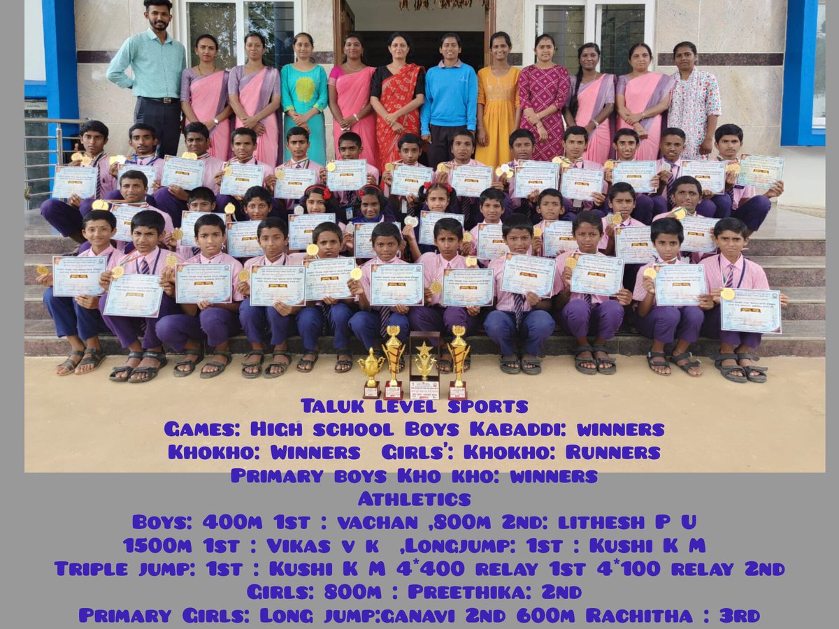 Congratulations 👏🏼🎉 All the best for district level sports 
#Karnataka_KREIS_Schools
<a href="/ConstitutionGoK/">Democracy Day Event: GoK</a> <a href="/kreisemahithi/">KREIS</a> <a href="/SWDGoK/">ಸಮಾಜ ಕಲ್ಯಾಣ ಇಲಾಖೆ</a>