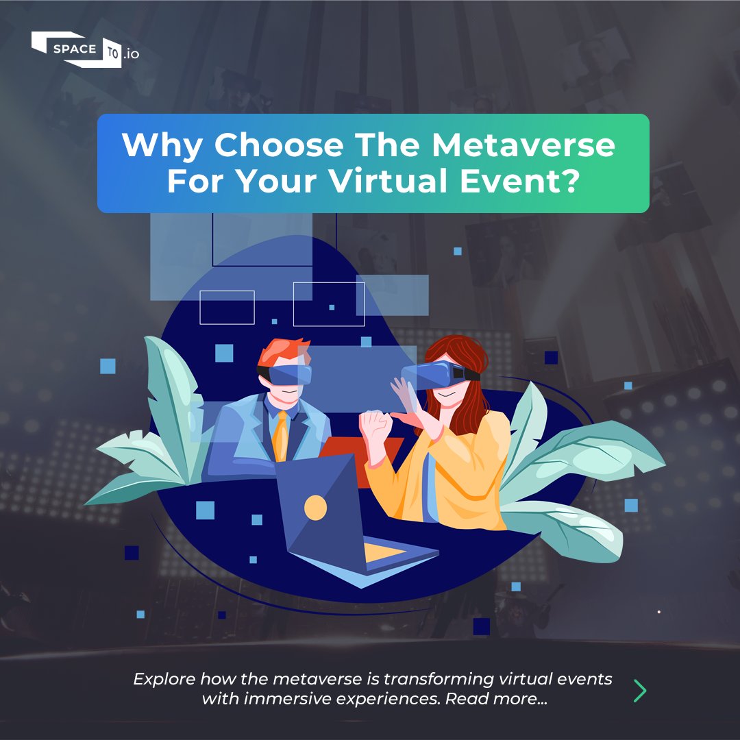SSpaceto's tweet photo. Transform your events with the Metaverse! 

SpaceTo offers cost-effective, immersive virtual experiences from any location. 🚀 

Dive deeper into how we can elevate your next event with our latest article: https://t.co/MGdySdZI6X

#metaverse https://t.co/qB17yDZNWI