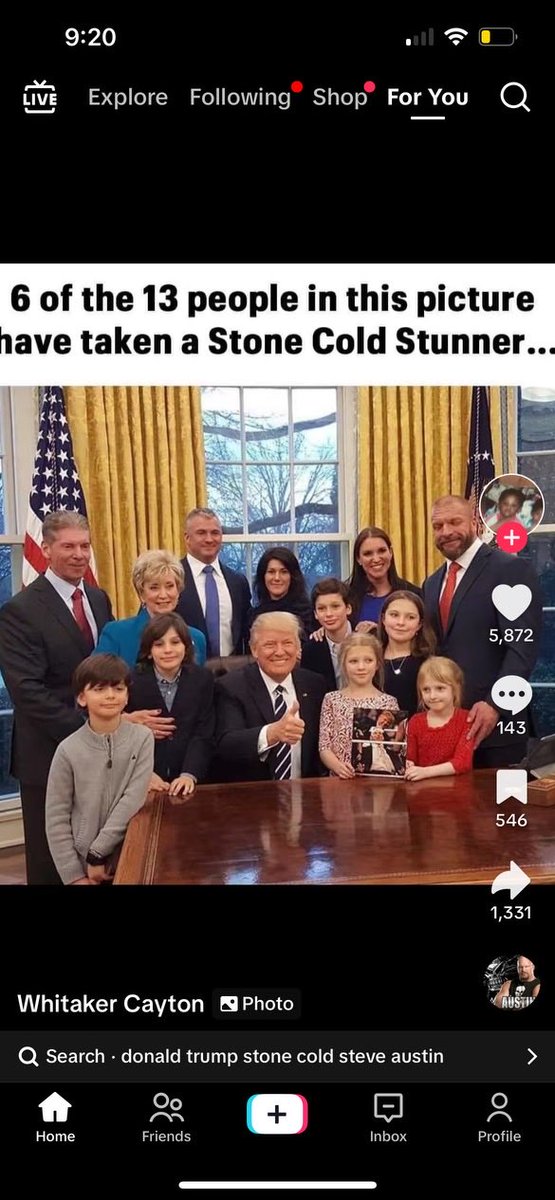 The only man in history to survive 2 assignation attempts and a stone cold stunner!!!!