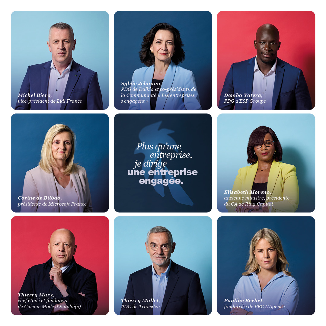 🚀 Ils sont les visages de l'engagement.

#PlusQu1Entreprise, ces femmes et hommes dirigent une entreprise engagée.

C'est pourquoi, ils sont les ambassadeurs de la campagne de la Communauté "Les entreprises s'engagent".

🔗 RDV sur lesentreprises-sengagent.gouv.fr