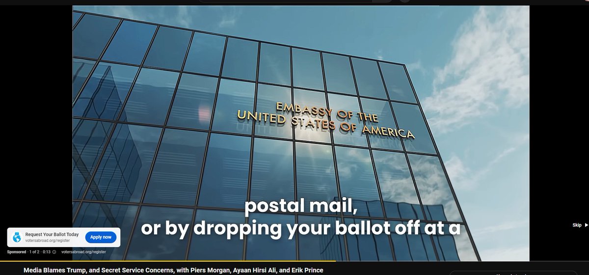 RobWhit67881406's tweet photo. @TuckerCarlson hi tucker i just saw a advert offering americans around the world not in the US to vote via them, im a die hard english trump supporter and this just seems fishy so figure i share it and let you all decide, i took a screen shot of the advert. https://t.co/wwcTLKuYri