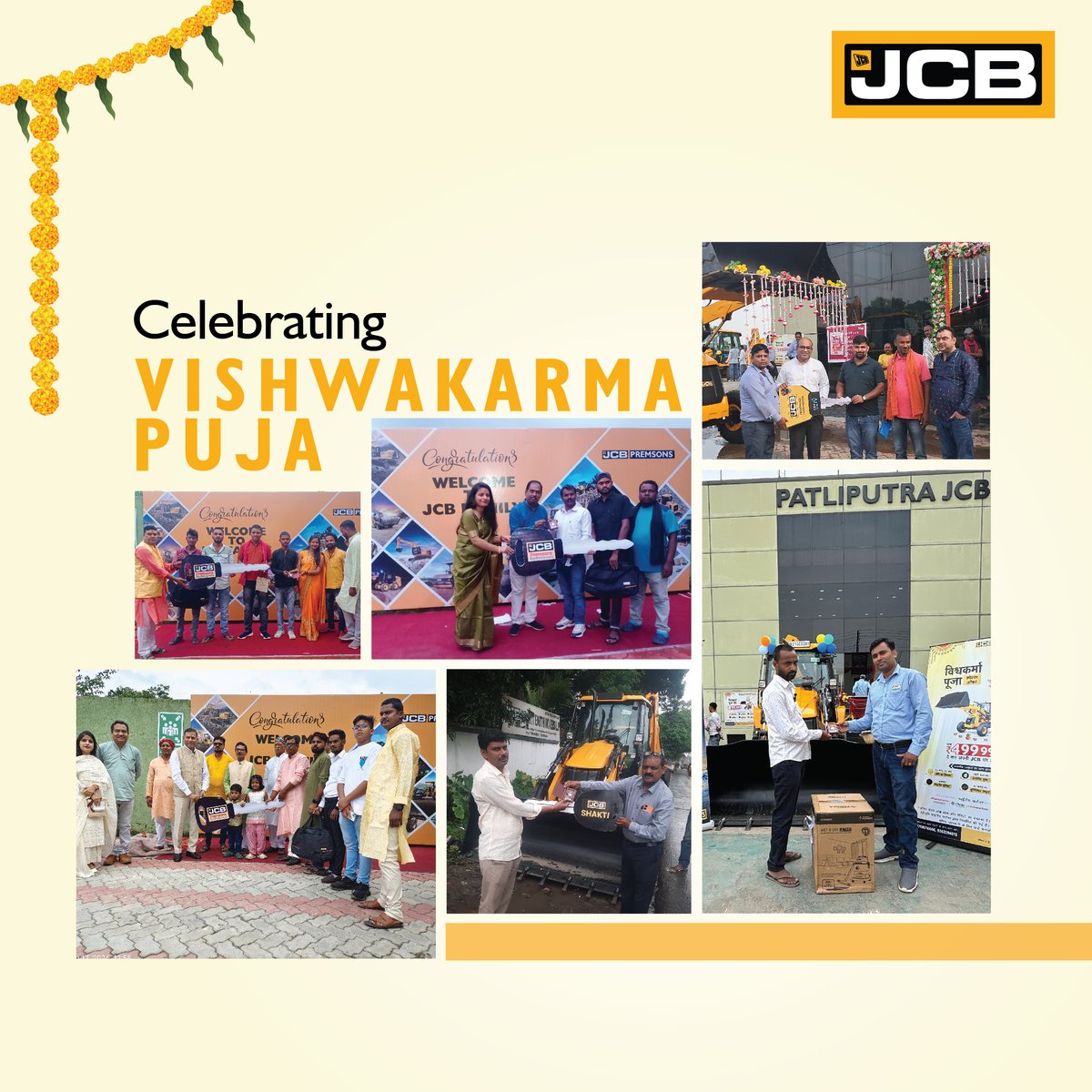 JCBIndiaLtd's tweet photo. Excited to share glimpses of key handovers on the auspicious occasion of Vishwakarma Puja! Congratulations to all our new JCB owners on this new beginning with us.

#JCB #JCBIndia #JCBMachines #KeyHandover #JCBOwners #VishwakarmaPuja #Vishwakarma #VishwakarmaJayanti https://t.co/lrbb1HU845