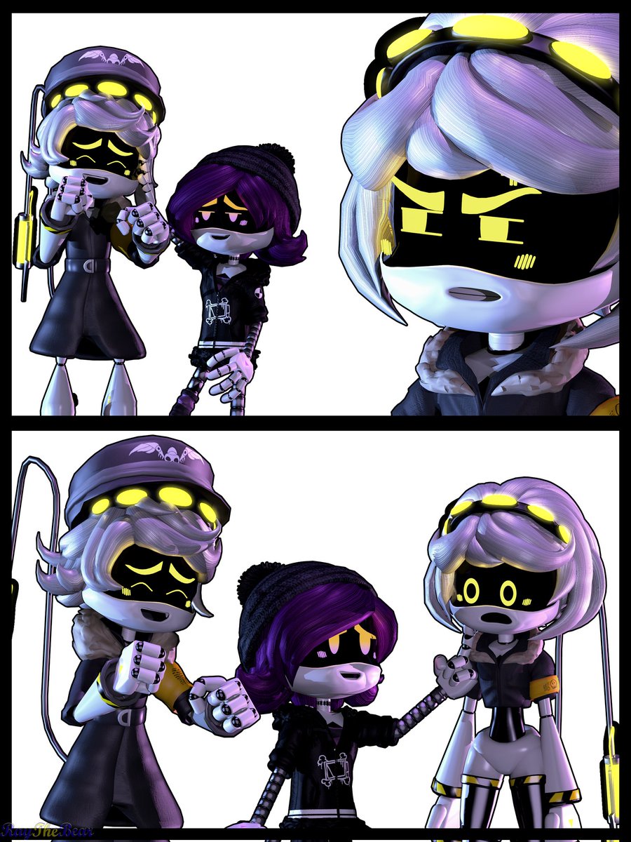 Ray59123's tweet photo. I wanted to recreate it with these 3 crazy people XD, I hope you like it 💛💜💛

#MurderDrones #UziDoorman #SerialDestinationV #SerialDesignationN #Nuzi #Envy #Vuzi https://t.co/AinLd21HtJ