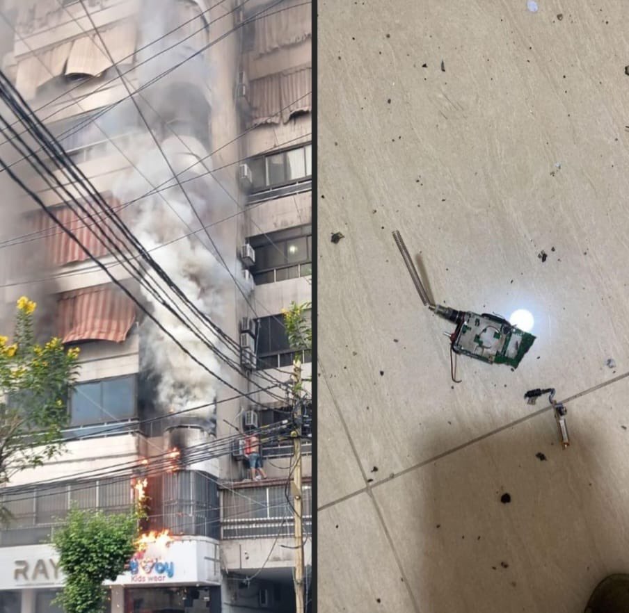 HibaNasr's tweet image. ‼️ Some buildings are on fire in Beirut .

Communication devices explaining son’s reported in Beirut , #Bekaa &amp;amp; #Saida .