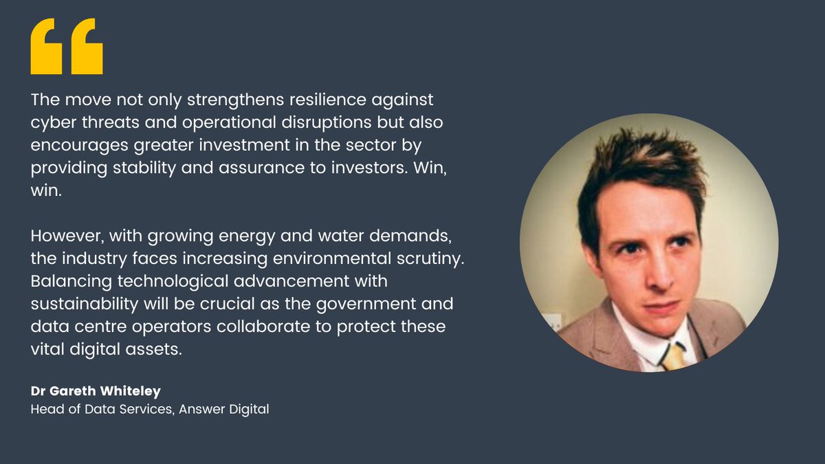 Answer Digital (@answerdigital) on Twitter photo The UK classifying #DataCentres as critical infrastructure highlights their key role in powering #AI & digital services. As Dr Gareth Whiteley notes, this move boosts resilience, but balancing growth with sustainability is crucial.
Read more via <a href="/BBCNews/">BBC News (UK)</a>:
bbc.co.uk/news/articles/… The UK classifying #DataCentres as critical infrastructure highlights their key role in powering #AI & digital services. As Dr Gareth Whiteley notes, this move boosts resilience, but balancing growth with sustainability is crucial.
Read more via <a href="/BBCNews/">BBC News (UK)</a>:
bbc.co.uk/news/articles/…